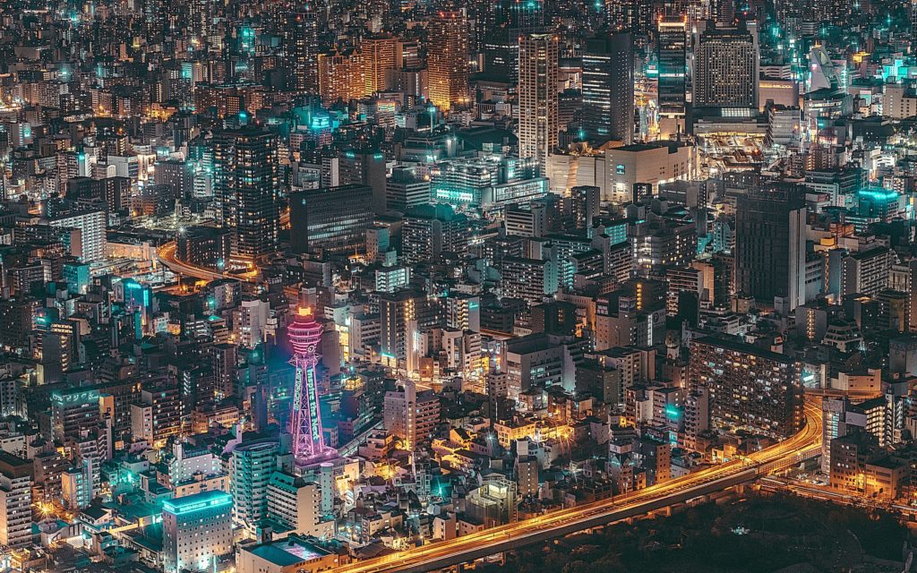 Japan_Osaka_NighTime_AerialView